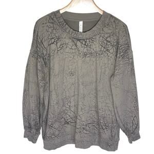 LULULEMON Women’s Perfectly Oversized Crewneck Sweatshirt Gray Crackle
